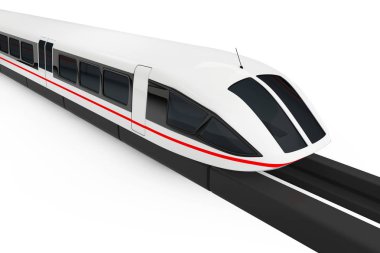 Süper yüksek hızlı fütüristik banliyö tren. 3D render