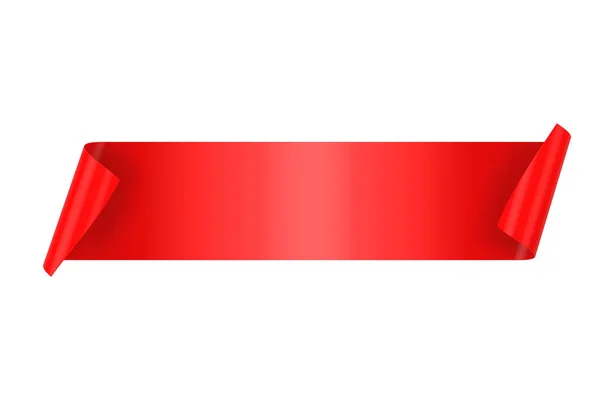 Κενό κόκκινο σατέν κορδέλα πανό με Copyspace για το δικό σας σχέδιο. 3 — Φωτογραφία Αρχείου