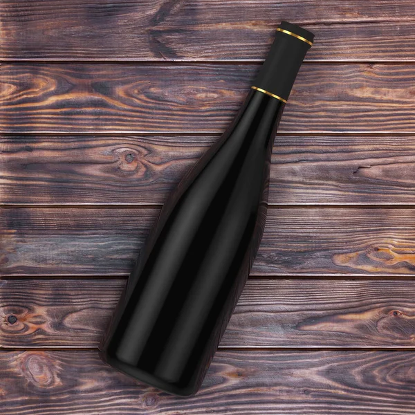 Blank Red Wine Bottle with free space for Yours Design over tabl — стоковое фото