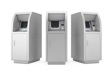 Banka nakit para çekme makinesi. 3D render