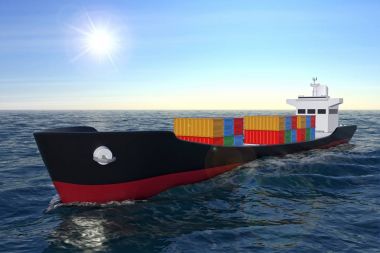 İş lojistik kavramı. Tanker veya konteyner kargo gemisi hareket