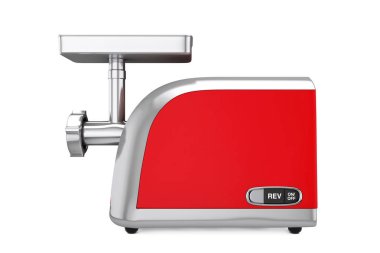 Kırmızı elektrik kıyma makinesi. 3D render