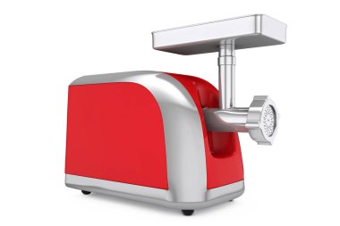 Kırmızı elektrik kıyma makinesi. 3D render