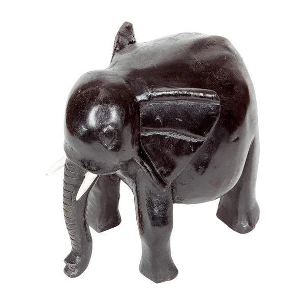 आफ्रिकन प्राचीन ब्लॅक इबोनी हत्ती पुतळा — स्टॉक फोटो, इमेज