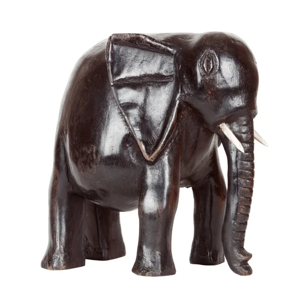 आफ्रिकन प्राचीन ब्लॅक इबोनी हत्ती पुतळा — स्टॉक फोटो, इमेज