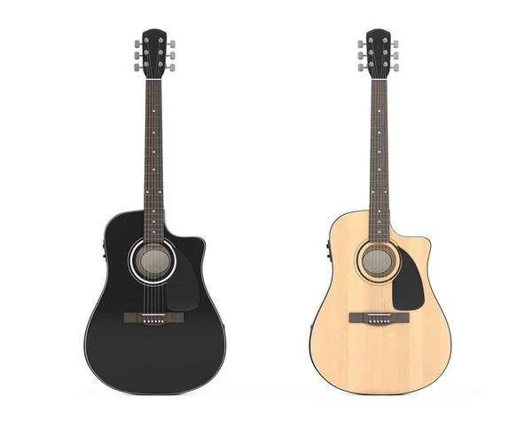Dos guitarras acústicas de madera. Renderizado 3d —  Fotos de Stock