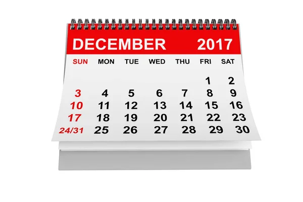 2017 decemberében a naptár. 3D-leképezés — Stock Fotó