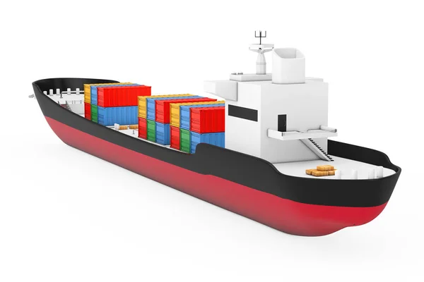 Business Logistic Concept. Nave cisterna o container cargo. 3d Ri — Foto Stock