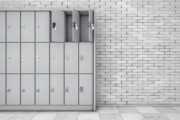 Metal Safety Lockers for Luggage. 3d Rendering — Stock Photo, Image