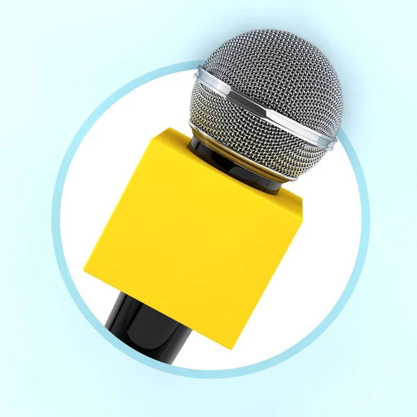 Microphone with Copy Space Box for Yours Design as Circle Icon. — Stock Photo, Image