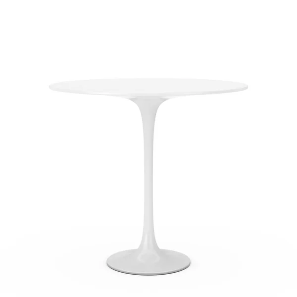 현대 플라스틱 흰색 라운드 테이블입니다. 3 차원 렌더링 — 스톡 사진