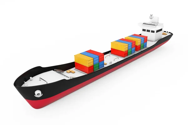 Business Logistic Concept. Tanker or Container Cargo Ship. 3d Re — Stock Photo, Image