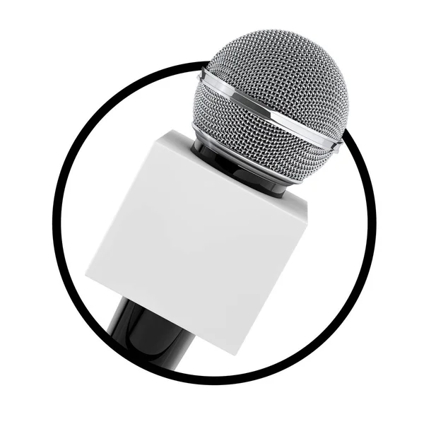 Mikrofon z funkcją kopia miejsce pole dla Ciebie zaprojektować jako ikona koło. — Zdjęcie stockowe