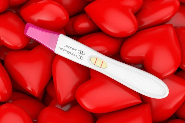 Positive Plastic Pregnancy Test. 3d Rendering — Stock Photo, Image