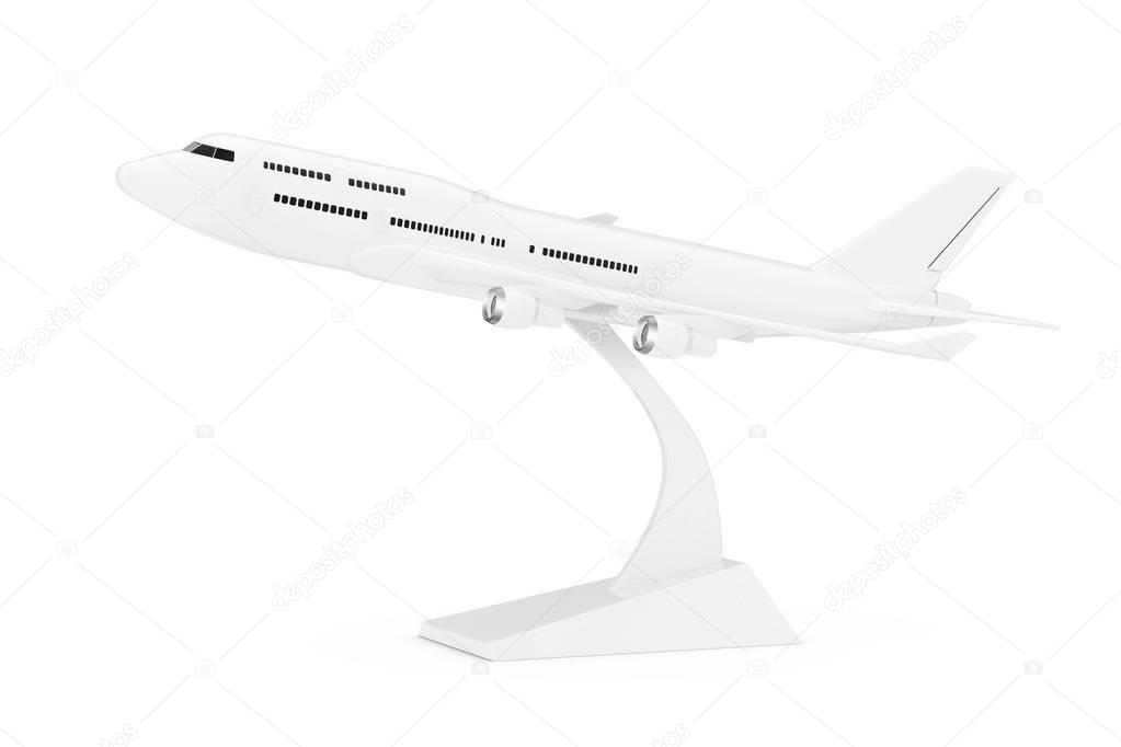 White Jet Passenger's Commercial Airplane Model. 3d Rendering