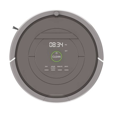 Yeni temizlik teknoloji kavramı. Akıllı robot elektrik süpürgesi. 3