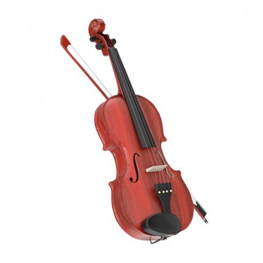 Yay ile klasik ahşap keman. 3D render