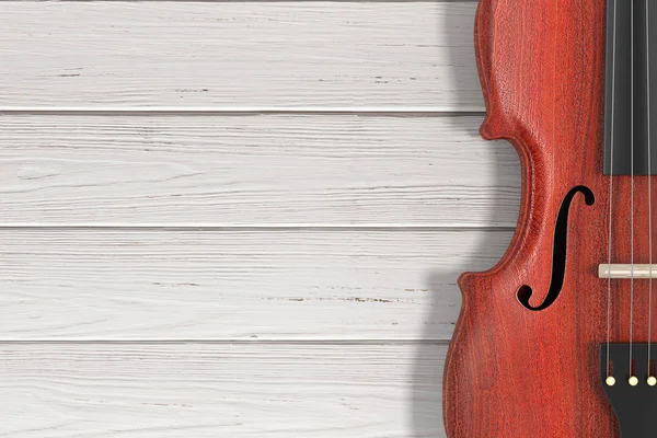Klasyczne drewniane skrzypce z kokardą. renderowania 3D — Zdjęcie stockowe