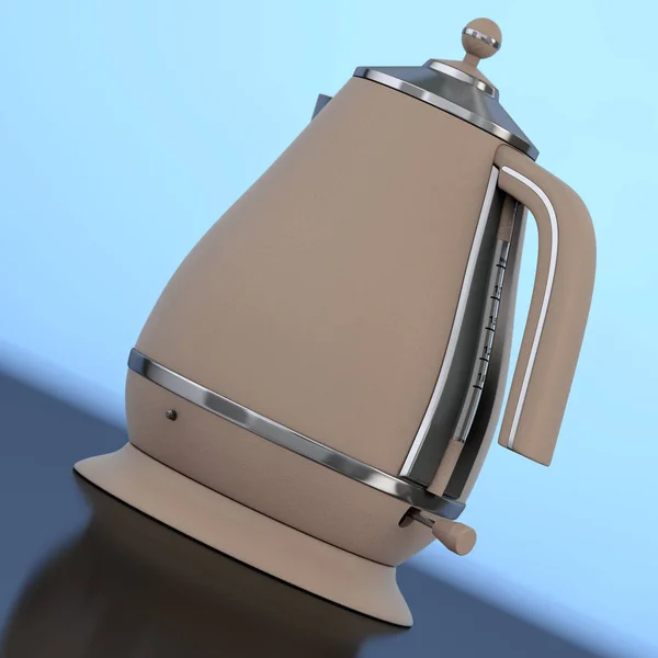 Современный чайник или электрический чайник. 3D-рендеринг — стоковое фото