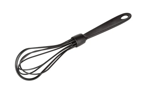 Black Plastic Kitchen Wire Whisk Eggs Beater. — Stock Photo, Image