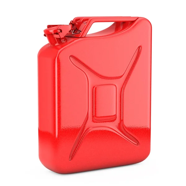 Red Metal Jerrycan with Free Space for Yours Design. 3d Renderin — Stock Photo, Image