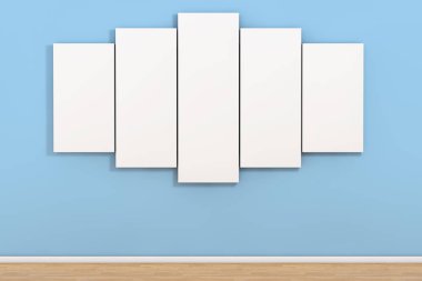 Boş odada beyaz boş Poster. 3D render