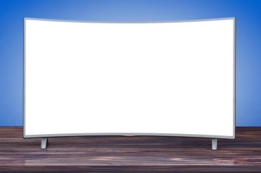 Eğri akıllı Lcd plazma Tv veya monitör. 3D render