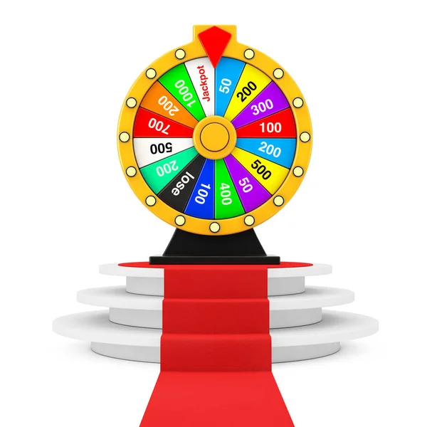Luck and Fortune Concept. Spinning Colorful Fortune Wheel over R — Stock Photo, Image