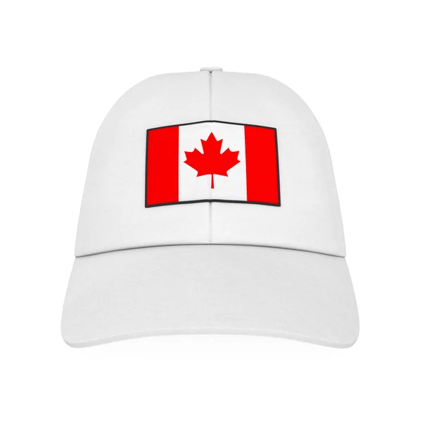 White Baseball Cap with Canada Flag. 3d Rendering — Stock Photo, Image