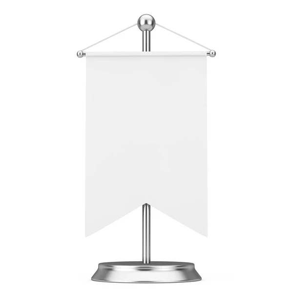 Тканина Білий порожній прапор макет з вільним простором для вашого дизайну — стокове фото