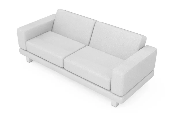 Biały prosty Nowoczesna Sofa Meble. renderowania 3D — Zdjęcie stockowe