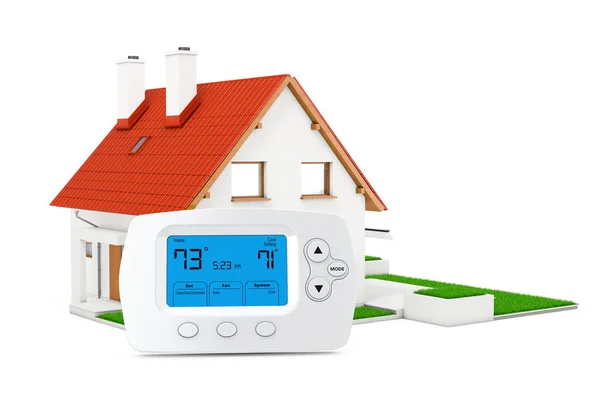 Modern Programming Wireless Thermostat Controller near Modern Co — Stock Photo, Image