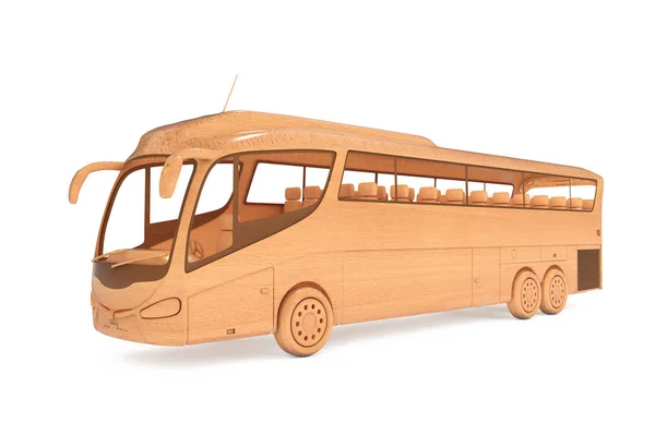 Résumé en bois jouet Coach Tour Bus. Rendu 3d — Photo