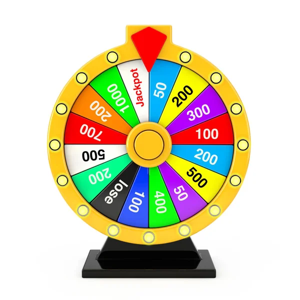 Luck and Fortune Concept. Spinning Colorful Fortune Wheel. 3d Re — Stock Photo, Image