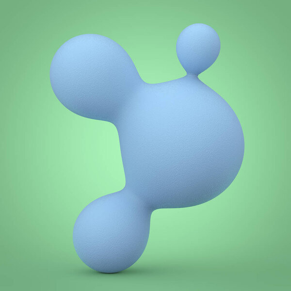 Abstract Blue Metaball Spheres Balls. 3d Rendering