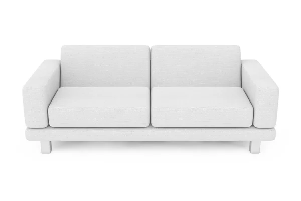 Biały prosty Nowoczesna Sofa Meble. renderowania 3D — Zdjęcie stockowe