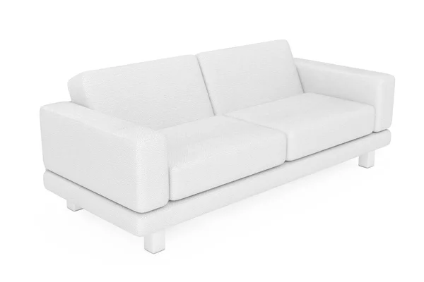 Fehér, egyszerű, Modern kanapé bútor. 3D-leképezés — Stock Fotó