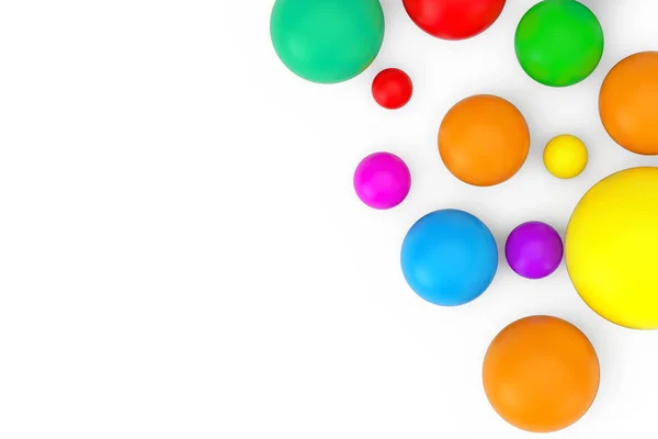 Boules colorées avec place pour votre conception. Rendu 3d — Photo