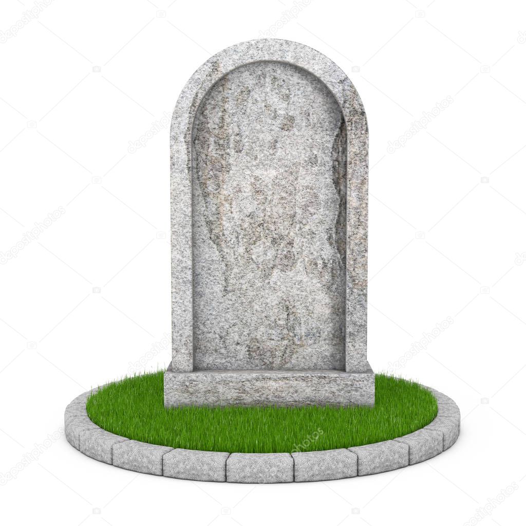 Gravestone with Blank Space fot Yours Sign. 3d Rendering