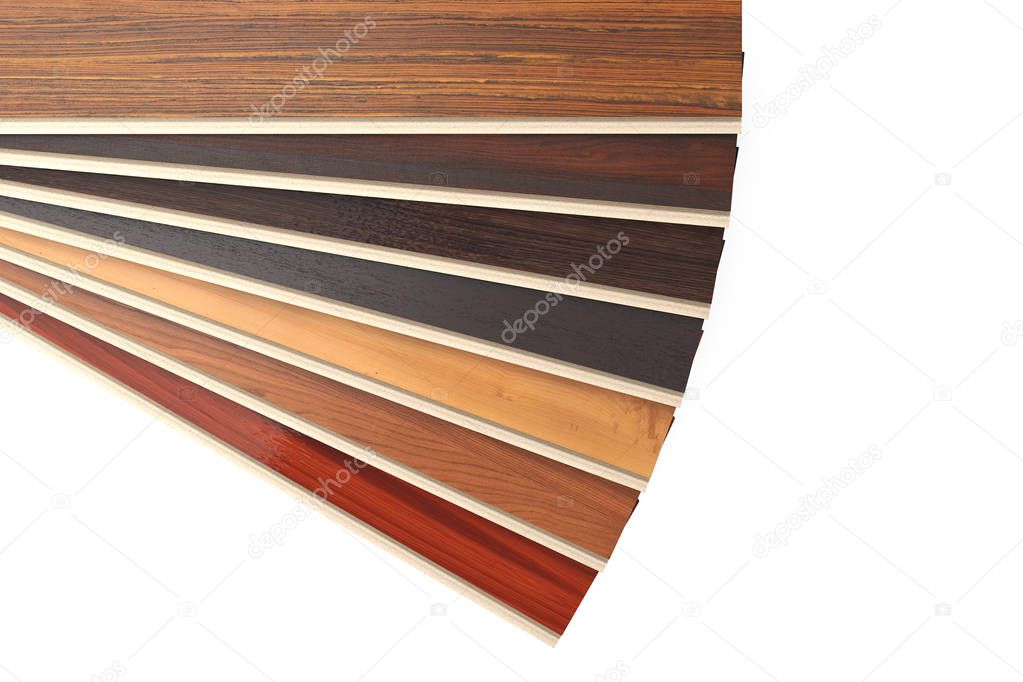 New Laminate Parquet Floor Planks of Different Colors. 3d Render