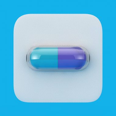 Tıbbi ilaç kapsül Pill Blister içinde. 3D render