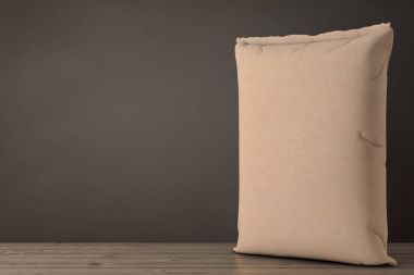 Kahverengi boş kağıt torba çimento torbası. 3D render