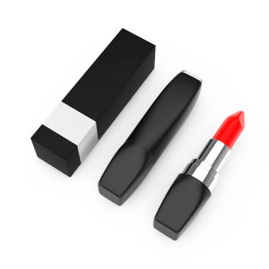 Tasarımınız için kırmızı ruj paket tasarımı ile boş yer. 3D