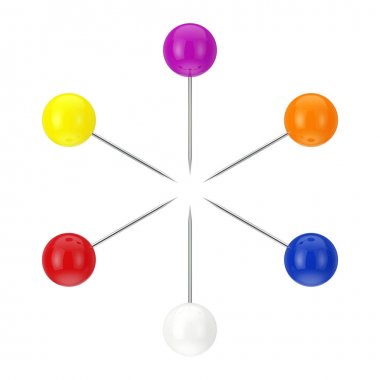 Renkli PIN işaretçiler aşırı Closeup.