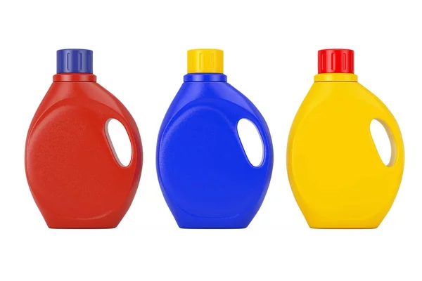 Kolorowy pojemnik detergentem butelki puste miejsca dla — Zdjęcie stockowe