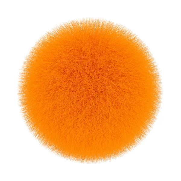 주황색 모피 머리 공입니다. 3 차원 렌더링 — 스톡 사진