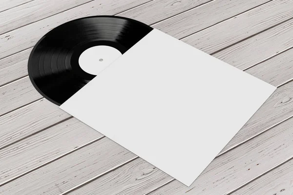 Ancien disque vinyle dans un étui en papier blanc avec espace libre pour Yo — Photo