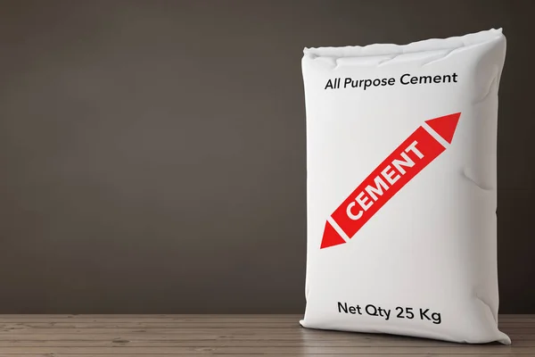 Bolsa de cemento de sacos de papel blanco. Renderizado 3d — Foto de Stock