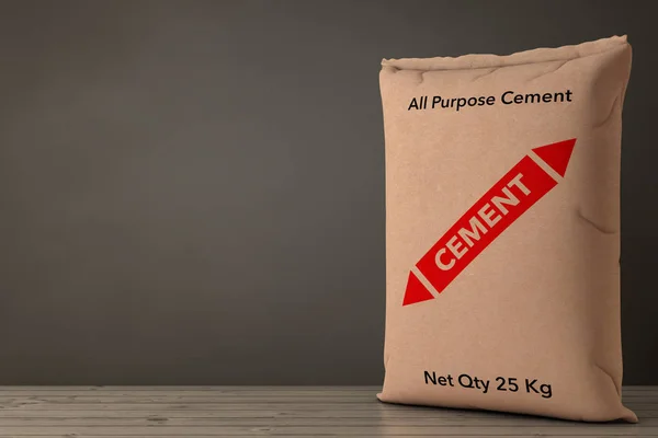 Bruine papieren zakken Cement tas. 3D-rendering — Stockfoto