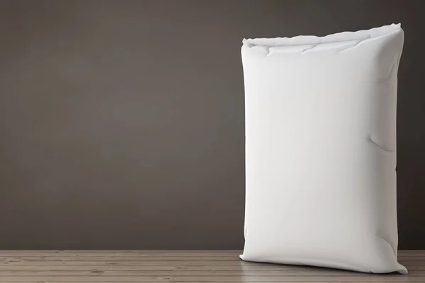 Bolsa de cemento de saco de papel blanco en blanco. Renderizado 3d — Foto de Stock